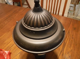 Lid on, add decorative nuts to studs at this point