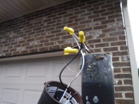 Use wire nuts to hold the wires in place