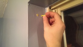 First drywall anchor in place