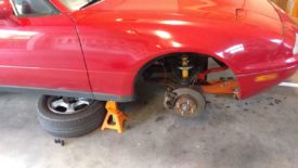 Get the car on jack stands, wheels off