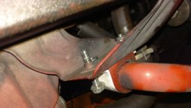 Removal gives clearance for long bolt
