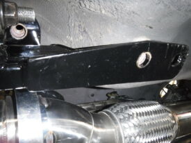 Rear two subframe bolts removed on this side