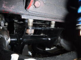 Lowered subframe with front nut still attached