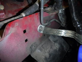 Chassis side of timing cover ground