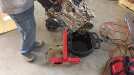 Flip the engine over on the stand