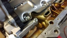 Third bolt for oil pump goes back here