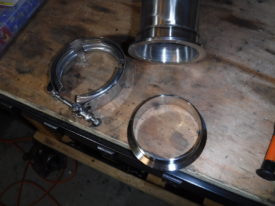 V-Band parts, including both flanges and the clamp