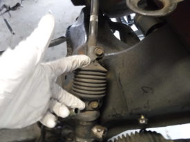 These bolts hold the column section to the rack and column