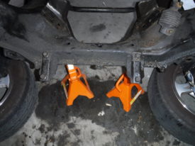 Jack stands to help support the subframe