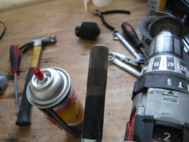 The shaft after cleaning with a wire brush and brake cleaner