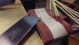 Cut down with the cabinet scraper