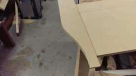 Cutting a curve on the bandsaw to use as a template
