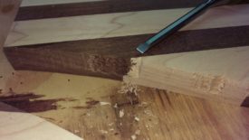Chiseling the damaged areas square
