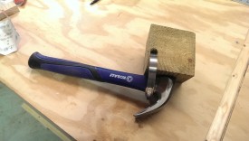 This makeshift mallet worked better than it looks like it would