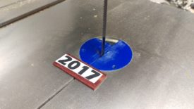 Bandsaw - note, "0" isn't drilled because I screwed up, but it should be at this point