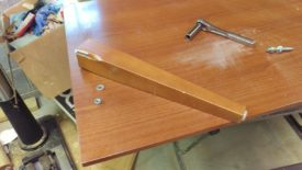 The legs unbolted from the table