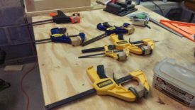 Gluing up the buttons
