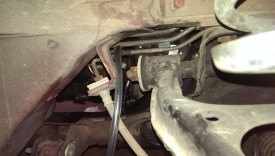 Threading through the brake lines helped hold it