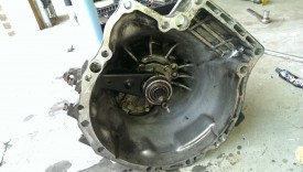 Inside the bellhousing after brake clean