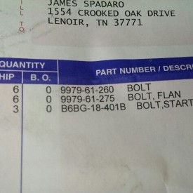 I needed fresh bolts