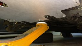 The crossmember is very visible with this under tray