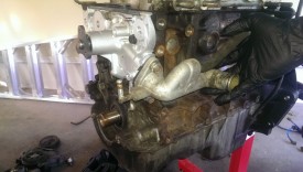 Water pump inlet line reinstalled