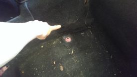 Location of the wiring harness, under the carpet
