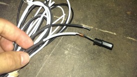 Heat shrink tubing slid on, then soldered