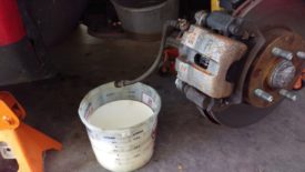 Soft line draining into second bucket