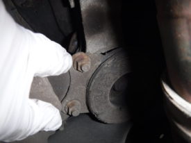 Remove both 14mm nuts on both sides