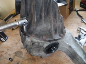 Undo all bolts holding the differential