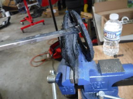 Once burned, the rubber pulls off