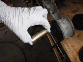 Lube the inner bearing and push in