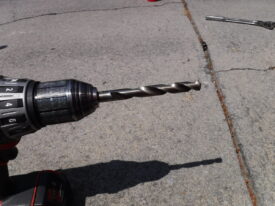 My 7/16" Cobalt drill bit chucked up and ready to go