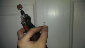 Grinding down the flange on the port