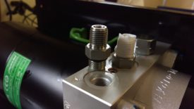 Install the adapter Teflon side out, o-ring side in