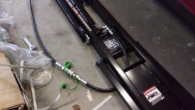 Skipping ahead a second, this is how the hydraulic line is routed