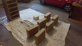 I stained the dresser, drawers, a foot stool, and some rockers for a rocking chair