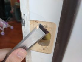 Chisel works great to make the ends flush