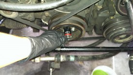 With the car in neutral, you can rotate the crank with a wrench