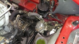 Once the pump is out, it's easiest to tie it out of the way