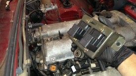 Coil pack after removal, note final bolt hole
