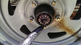 The nut has a cotter pin barely visible at the bottom