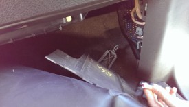 Passenger kick panel fuse box