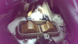 Heater core cover removed