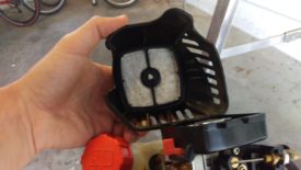 Air filter and cover removed