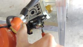 The throttle cable slides out
