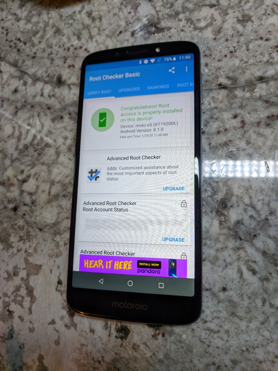 Rooting the XT1920DL Moto E5