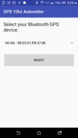 Select your new GPS receiver from the list