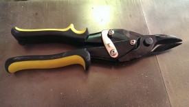Aviation snips cut the mesh easily